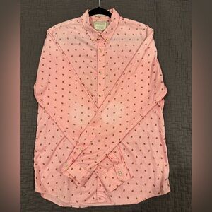 Scotch & Soda Pink and Brown Polka Dot Men's Shirt
